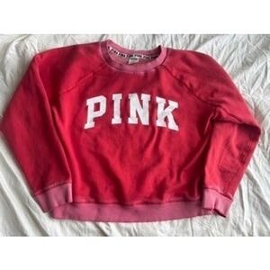 PINK by Victoria's Secret Red Logo Sweatshirt Women's Cozy Comfort valentines